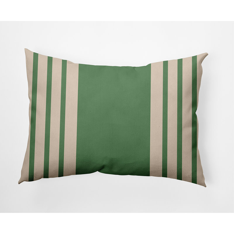 Coussin décoratif à rayures, Sauge