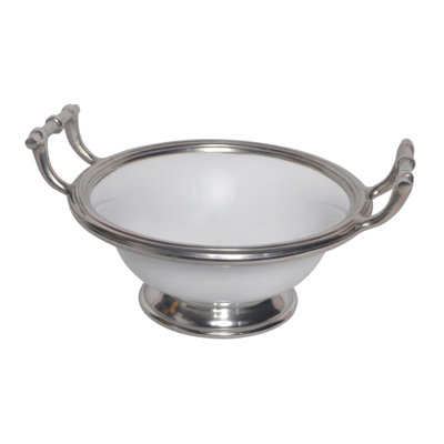 Bol décoratif blanc / argent Hemington