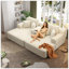 Ensemble 2 pièces surdimensionné de méridienne double, luxueux canapé-lit en velours côtelé moelleux avec 6 coussins et pochette de rangement pour les petits espaces, le cinéma maison et le salon