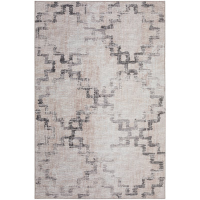 Kerwin Chenille Washable Geometric Indoor / Outdoor Rug