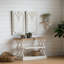 Console de 35,5 po de style champêtre avec plateau en bois pour entrée - blanc vieilli / naturel