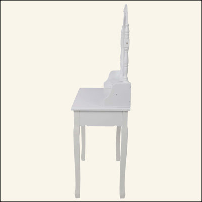 Ensemble de coiffeuse avec miroir et tabouret rembourré Princess