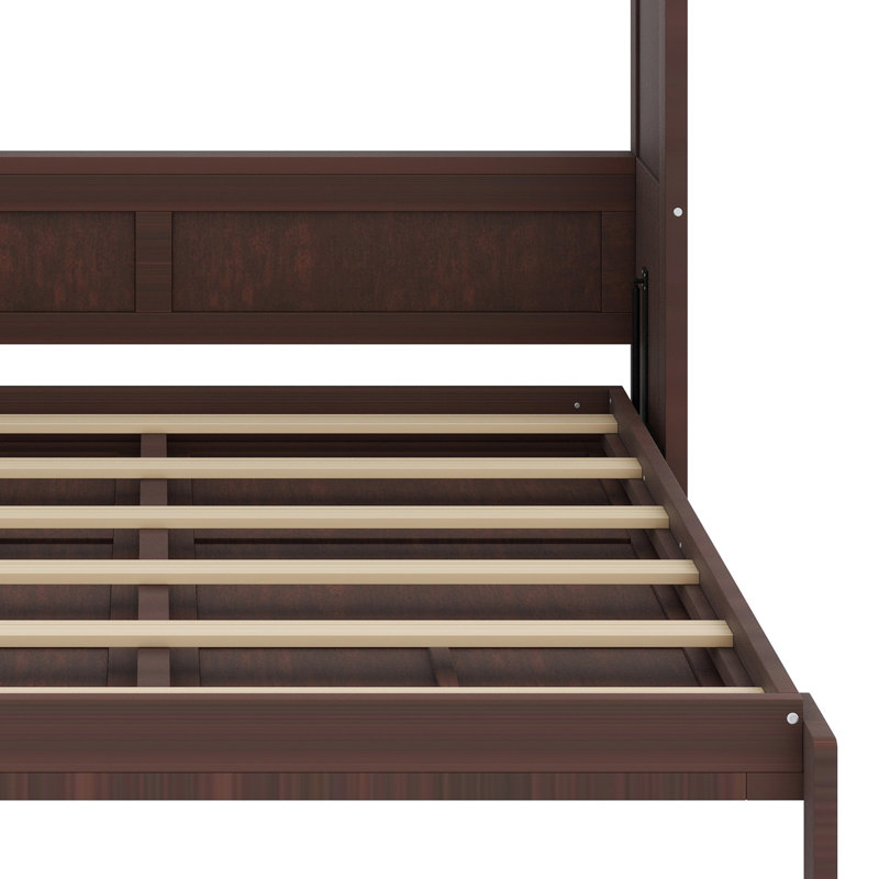 Système de lit escamotable multifonctionnel se transformant en une armoire de rangement discrète, Espresso