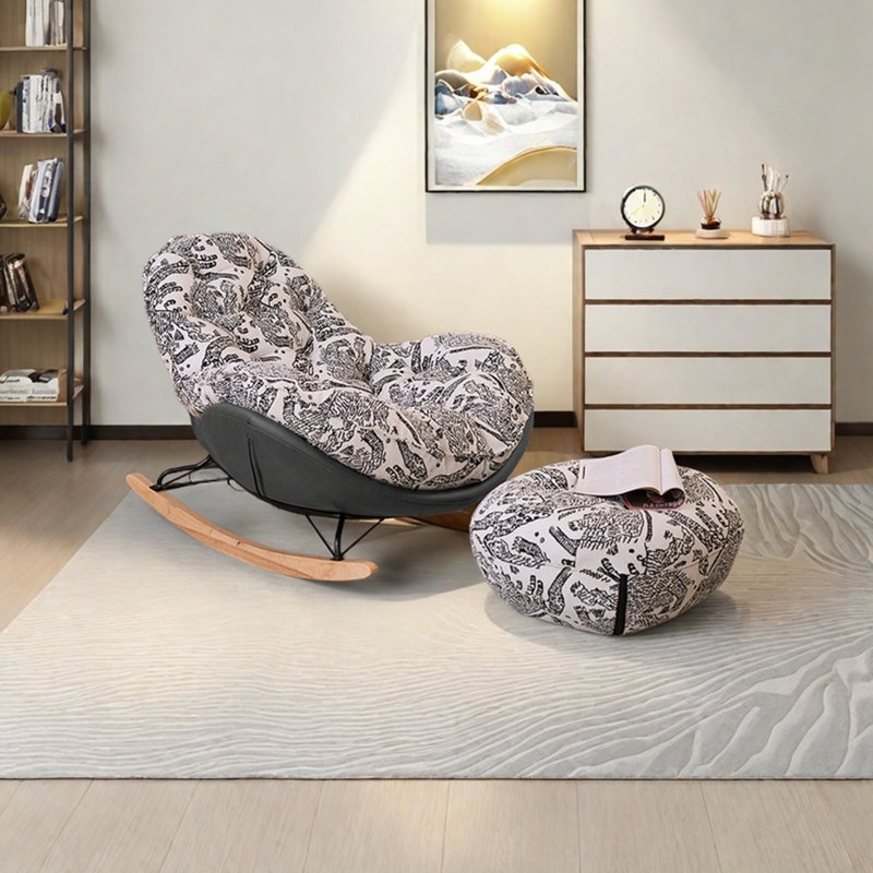 Chaise berçante ergonomique en chenille, Gris