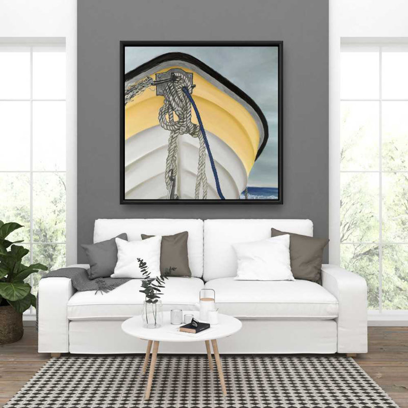 The Yellow Boat - Coastal Yellow, toile encadrée décor à la maison