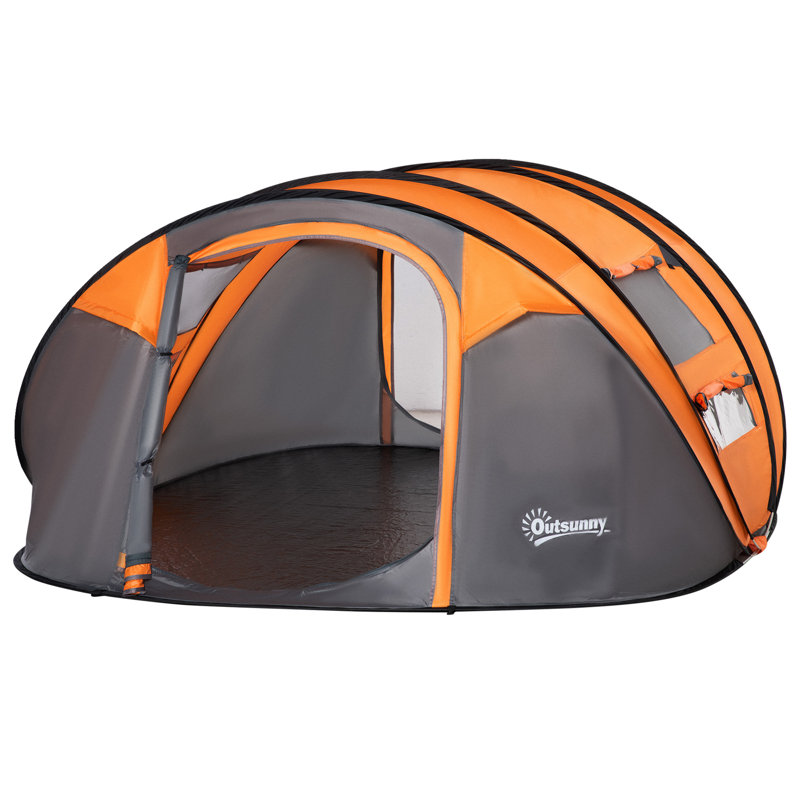 Arnlaugur 5 Person Tent, Orange/Grey