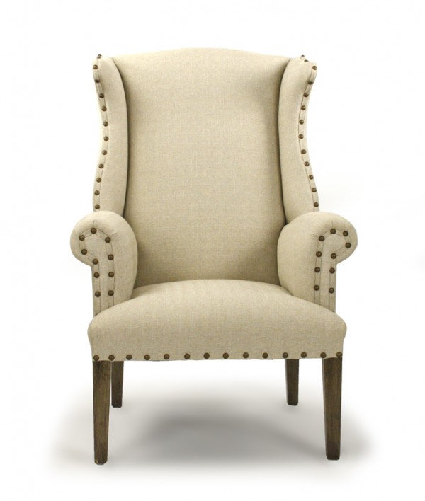 Linen Wingback Chair