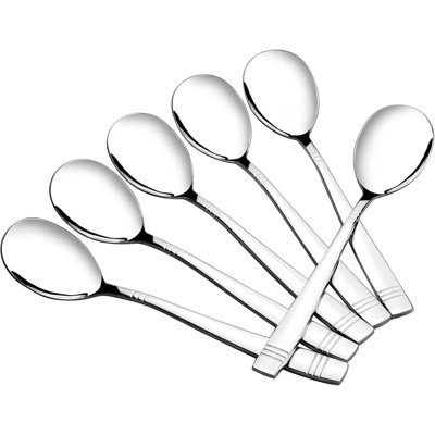6-piece Stainless Steel Serving Spoons – 9.7" Large Tablespoons