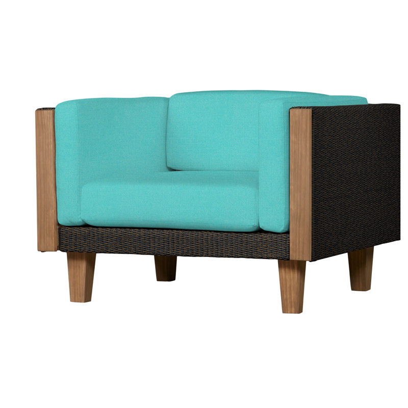 Catalina Outdoor Teak Lounge Chair, Mink, Rollo Linen