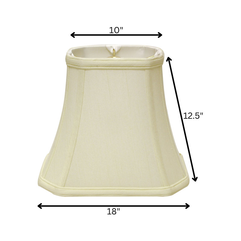 Cut Corner Rectangle Bell Softback Fabric Lampshade with Washer Fitter, 12.5" H x 18" W x 18" D, Egg