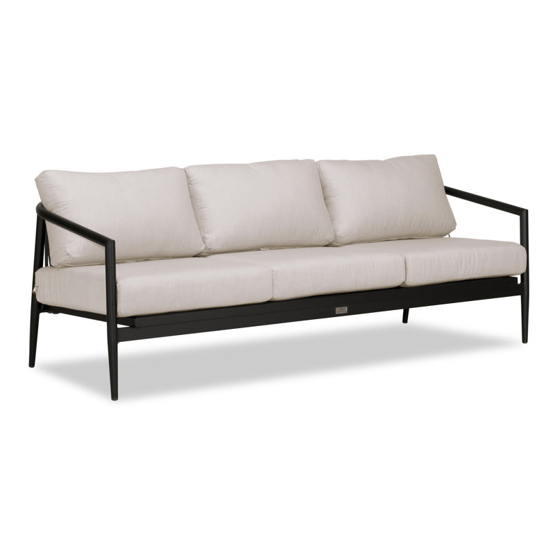 Outdoor 3 - Seat Patio Sofa, Cast Silver Sunbrella®, Black