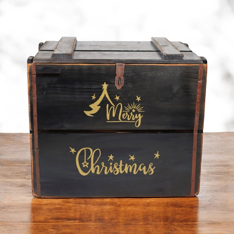 Anatilde Handmade Wooden Decorative Box, Black