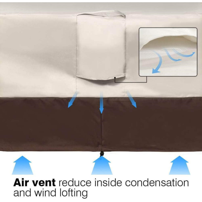 Housse pour meubles de patio résistante à l'eau et à la poussière, revêtement beige et brun argenté