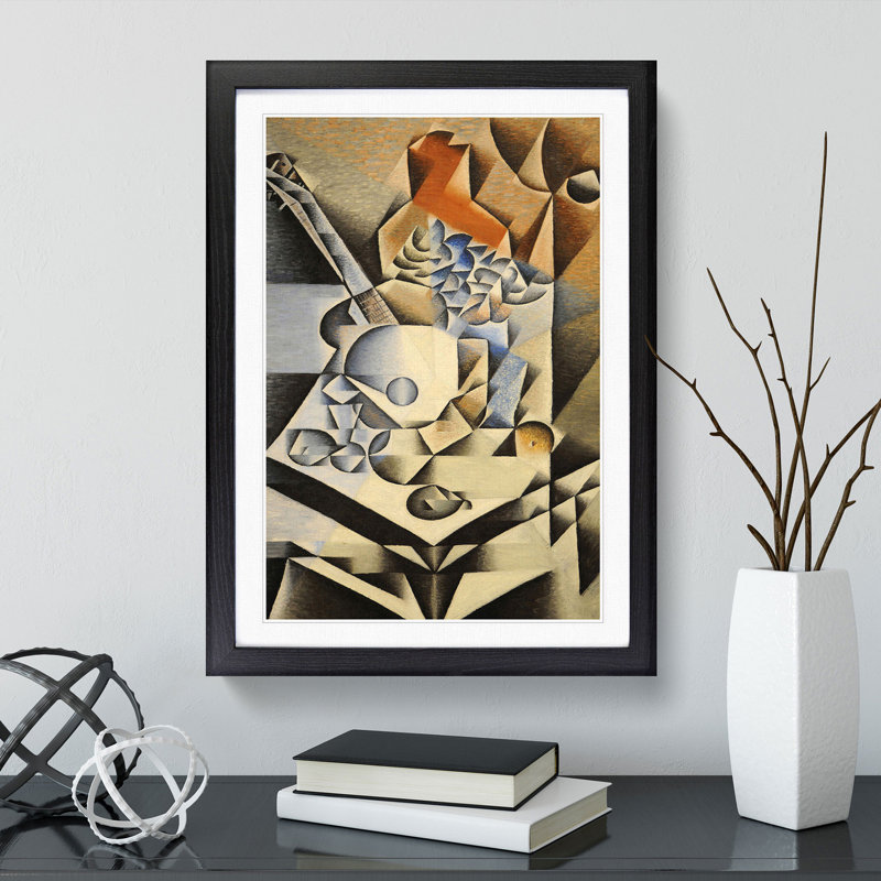 Still Life with Flowers by Juan Gris - Picture Frame Painting, 36cm H x 27cm W x 2cm D, Black