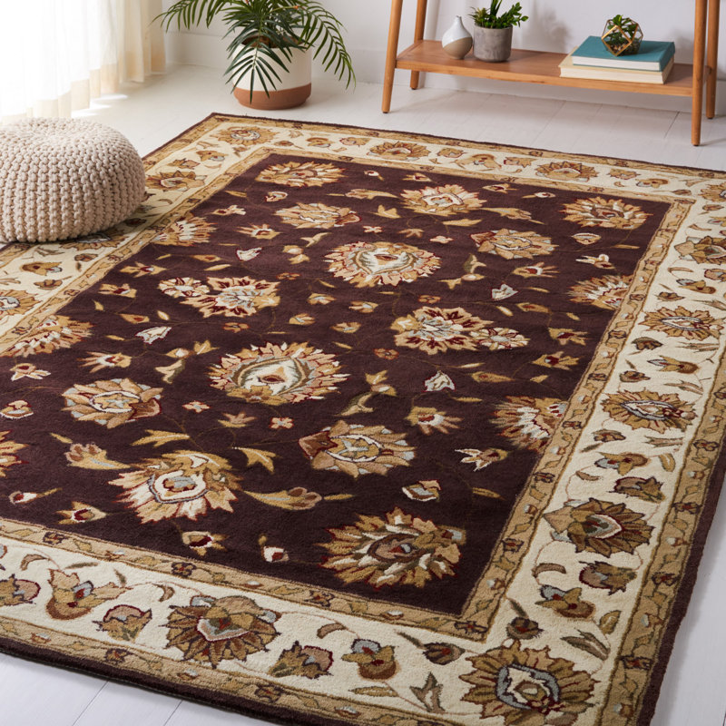 Tapis brun / ivoire Cloverdale, Rectangle 4 pi x 6 pi