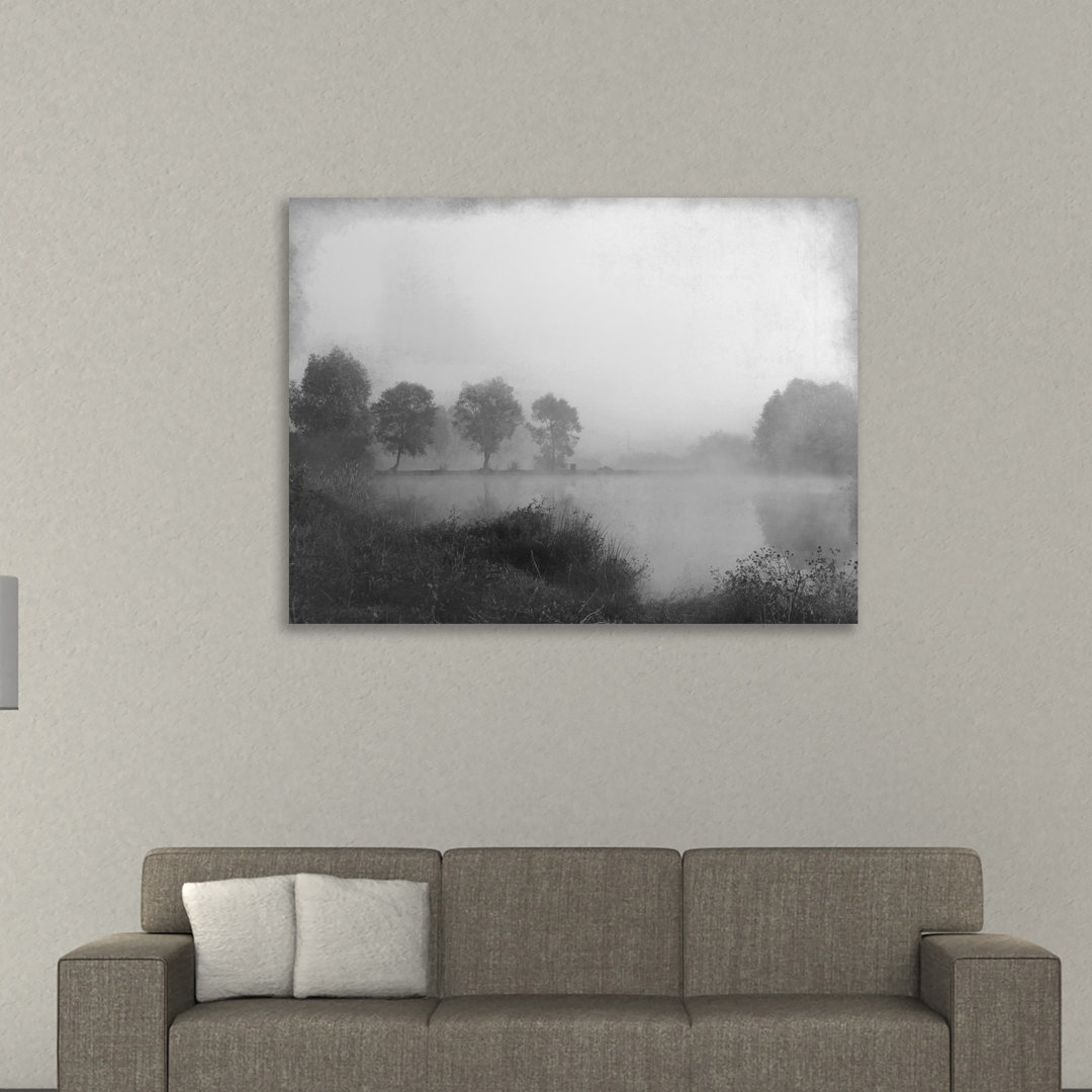 Misty Lake Day by Kimberly Allen - Wrapped Canvas Print