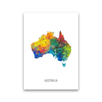 Australia Watercolour Map by Michael Tompsett - Print