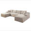 Ensemble de canapé modulaire compressible en forme de U 132,1 po, canapé modulaire de style minimaliste, canapé nuage en velours côtelé pour le salon-749318345-749318347-749318455