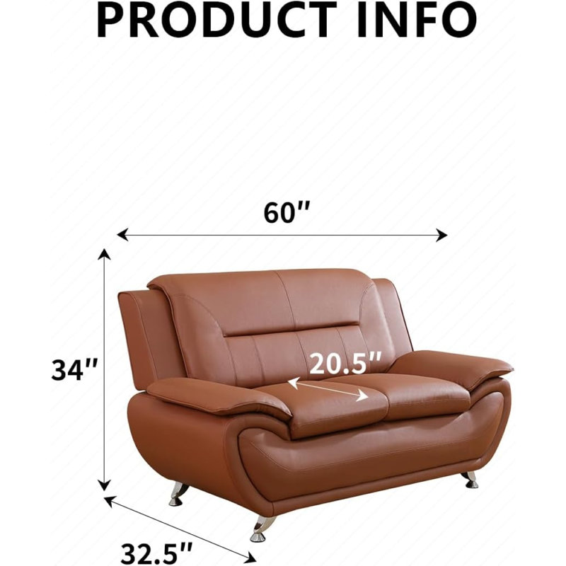 61" Upholstered Loveseat, Bronze