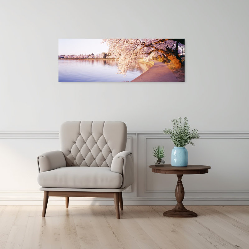 Tidal Basin Washington DC District Of Columbia USA 1 Piece Wrapped Canvas Panoramic Wall Art, 30.48 cm H x 91.44 cm W
