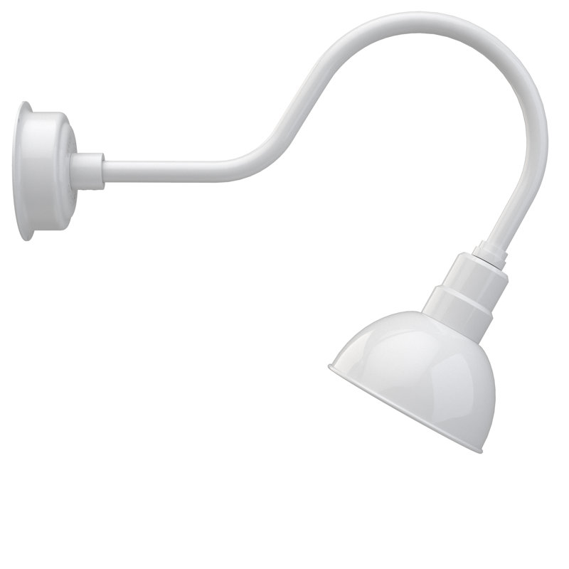 Luminaire de grange d’extérieur à del Dipkarpaz, H 8 po x l 8 po x P 12 po, Blanc