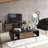 Modern Coffee Table with Metal Legs, Black & Walnut Finish, 47.2 x 17.9 x 23.6 inches | 100% Melamine Coated Particle Board, 0.71 inches Thick | Features Multiple Shelves & Wall-Mountable Design for Industrial Style Living Spaces-624853551