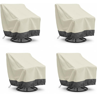 4 Pack Heavy Duty Patio Chair Covers - Rip-resistant 600d Oxford Fabric - 8000mm Waterproof Uv-resistant Outdoor Furniture Covers For Adirondack, Rocking, And Swivel Chairs