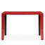 Watosi Console rouge en bois rouge avec finition ultrabrillante et accents noirs