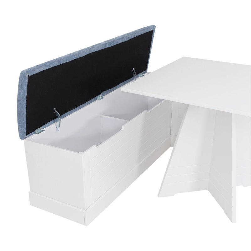 Chesterle 3PC White Blue Square Nook Set