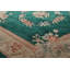 Tapis velouté carré en laine noué à la main émeraude 7 x 7 po Aubusson Savonnerrie