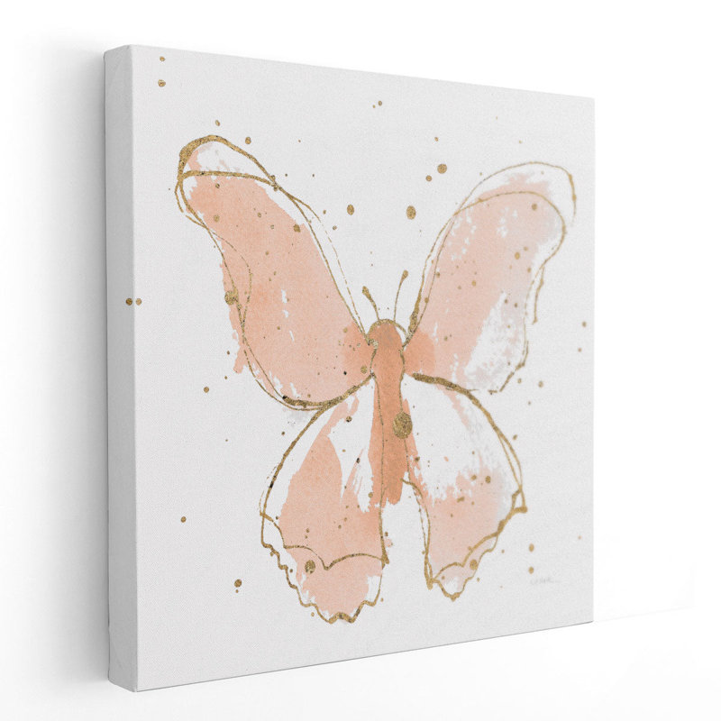 «Gilded Butterflies II», reproduction d'art sur toile, H 24 po x l 24 po
