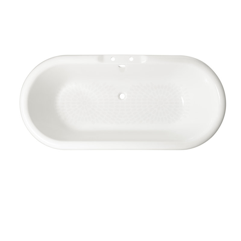Regal 68'' L Soaking Bathtub, Polished Nickel, White Interior with White Exterior