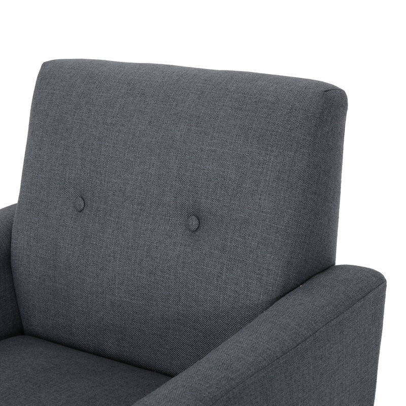 Celyn Upholstered Armchair, Dark Gray Polyester