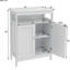 Armoire de rangement blanche avec double volets, peinture, espace généreux, finition d'assemblage simple, rangement spacieux, guidage facile