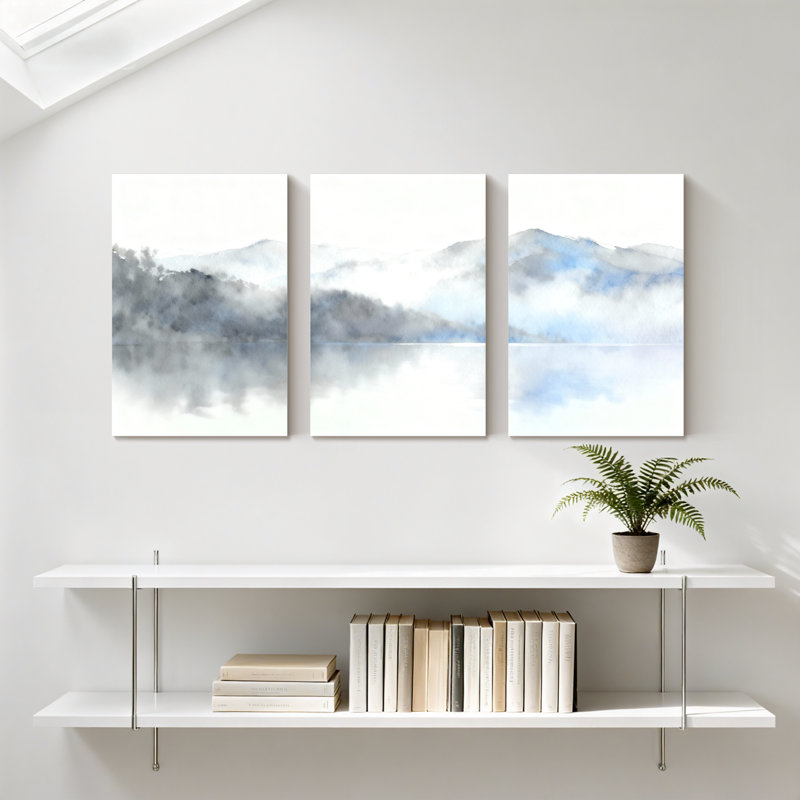 Ensemble de 3 reproductions d'art sur toile, H 30 po x l 60 po