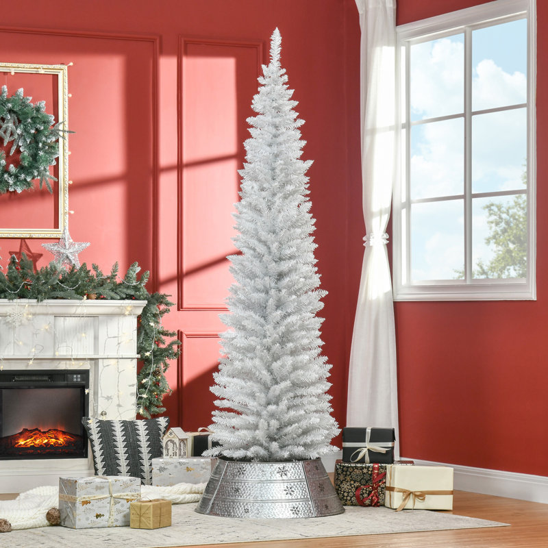 Arbre de Noël artificiel, arbre de Noël mince avec 294 pointes de branches réalistes et support en plastique, 5.11'
