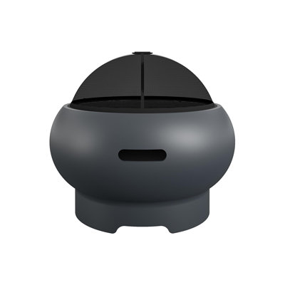 Round Clay Wood Burning Smokeless Fire Pit with Lid