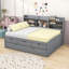 Lit capitaine en bois 3 tiroirs avec lit gigogne simple et tablettes-61750094