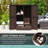 Wicker Outdoor Storage Cabinet with Shelves, 2-Door Rattan Pool Towel Storage Cabinet with Removable Shelf & Drawer, Outdoor Towel Storage Cabinet for Garden, Backyard, Porch, Mixed Brown