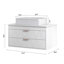 Meuble-lavabo moderne 31,5 "avec lavabo vasque et grande armoire de rangement
