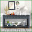 Table basse rustique chic en bois massif pour le salon, 4 tiroirs et amp; Rangement sur tablette, assemblage facile en 20 minutes-748507871