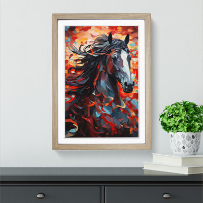 Shire Horse Orphism - Single Picture Frame Print on Wood