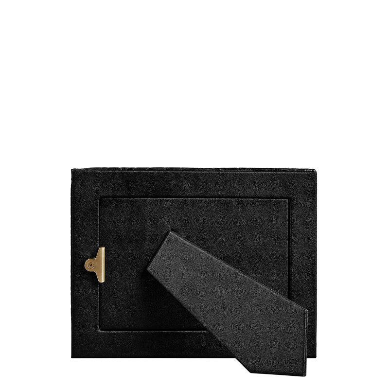 Leather Picture Frame, 5" W x 7" H, Black Croc