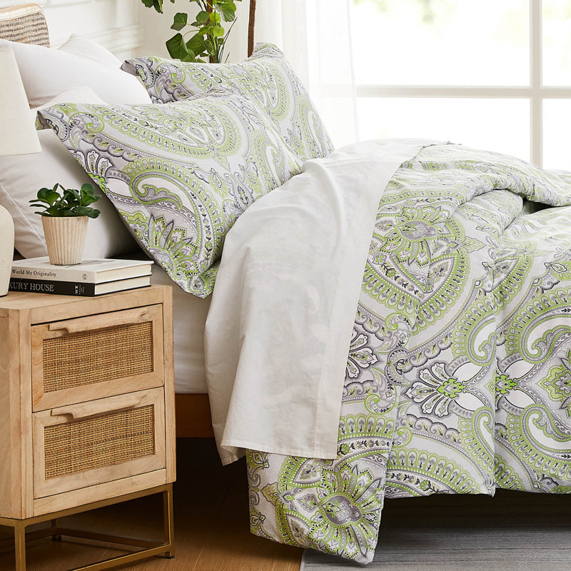 Ensemble d'édredon surdimensionné avec taies décoratives Southeast Fine Linens Pure Melody, Vert