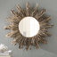 Miroir mural rond en bois flotté Sunburst