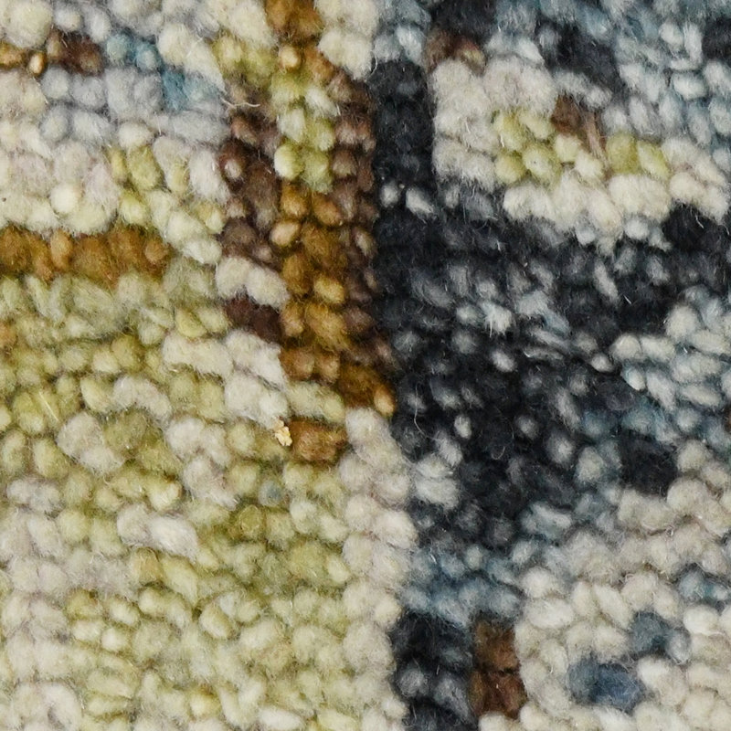 Wool Geometric Area Rug in Gray, Rectangle 2' x 3'
