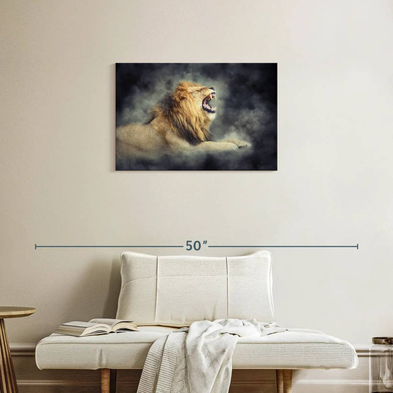 Lion sauvage brumeux Brampt, H 20 po x l 30 po