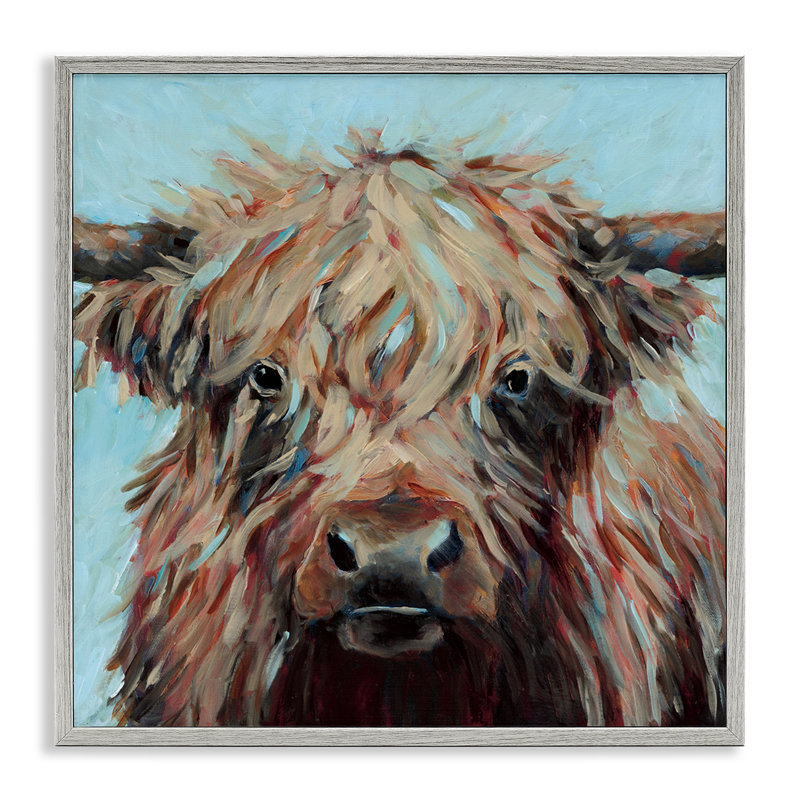 Vache sur giclée encadrée, par Wani Pasion, Estampe numérique Farmhouse, H 12 po x l 12 po