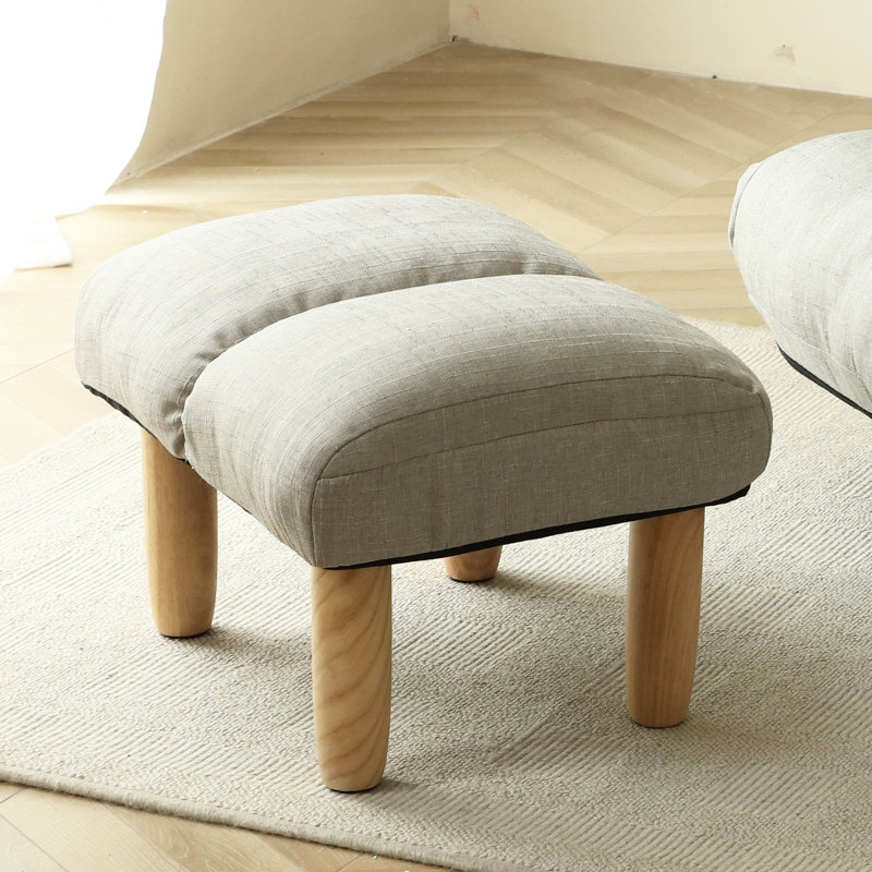 Tabouret à pédales en métal gris rempli de lin, compatible avec et chaise, assemblage, loisirs 20,34 po de profondeur x 16,89 po de largeur 14,15 po de hauteur, 9,14 lb de tabouret en gris, est compatible
