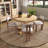 5-Piece Dining Set Mid-Century Modern Wooden Table & Upholstered Chair Set For Home, Kitchen, Dining Room-1989288884-1989288887